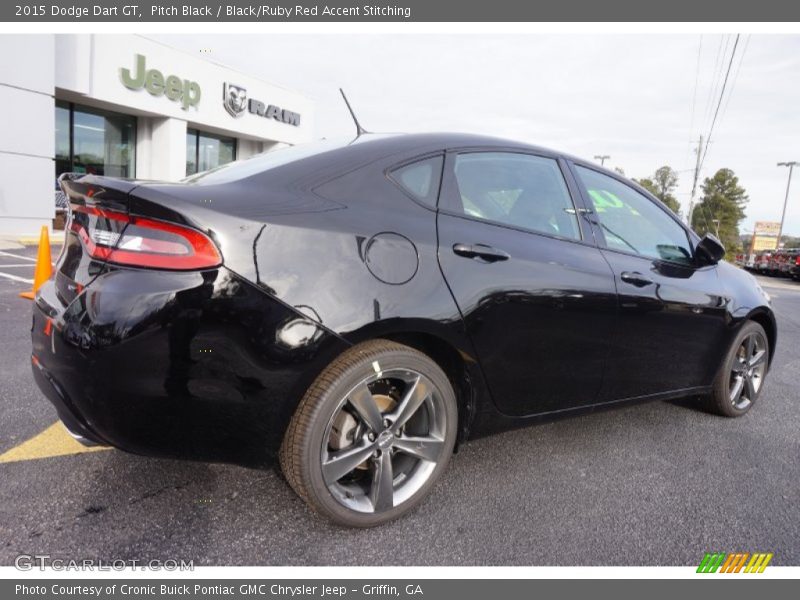 Pitch Black / Black/Ruby Red Accent Stitching 2015 Dodge Dart GT