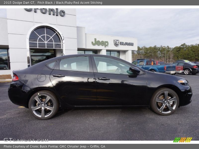 Pitch Black / Black/Ruby Red Accent Stitching 2015 Dodge Dart GT