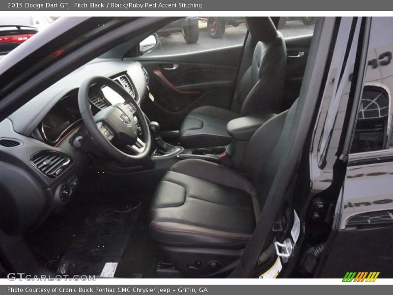 Pitch Black / Black/Ruby Red Accent Stitching 2015 Dodge Dart GT