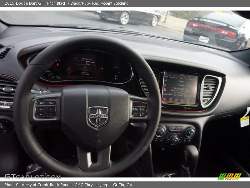 Pitch Black / Black/Ruby Red Accent Stitching 2015 Dodge Dart GT