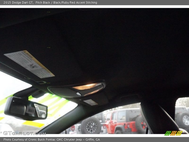Pitch Black / Black/Ruby Red Accent Stitching 2015 Dodge Dart GT