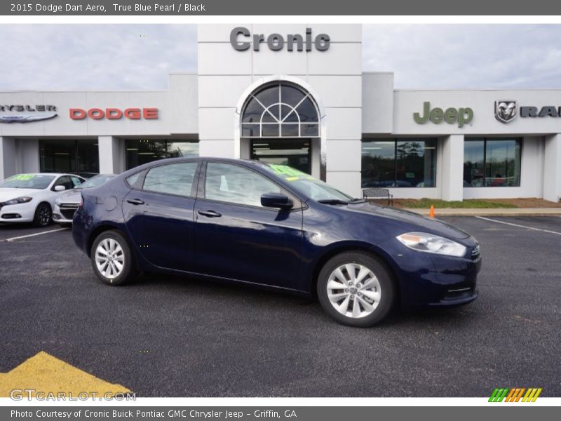True Blue Pearl / Black 2015 Dodge Dart Aero