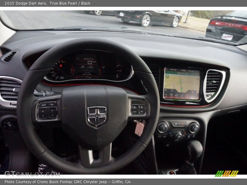 True Blue Pearl / Black 2015 Dodge Dart Aero