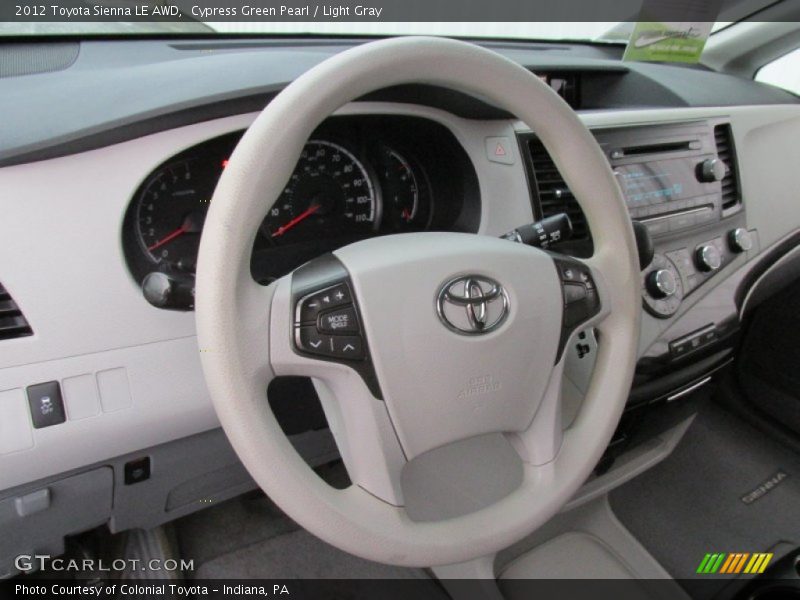 Cypress Green Pearl / Light Gray 2012 Toyota Sienna LE AWD