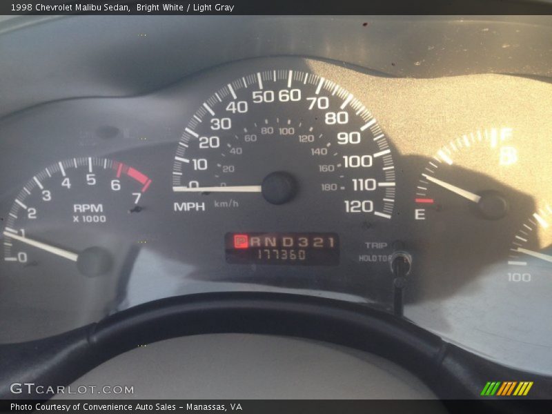 Bright White / Light Gray 1998 Chevrolet Malibu Sedan