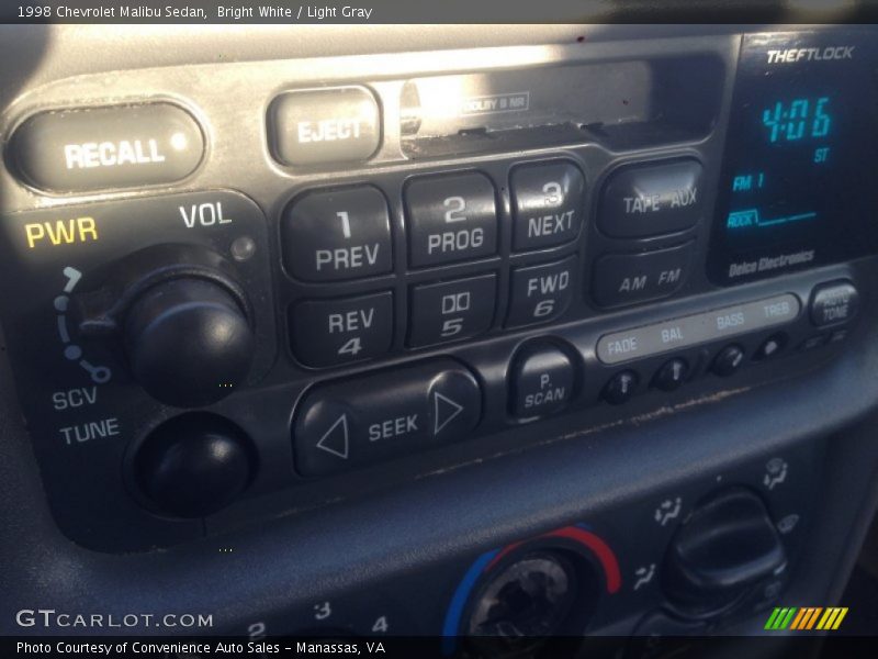 Bright White / Light Gray 1998 Chevrolet Malibu Sedan