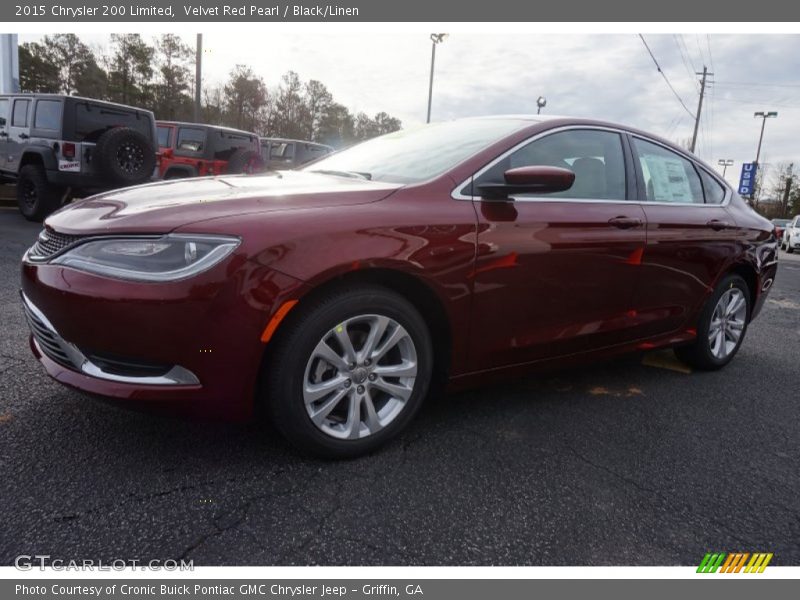 Velvet Red Pearl / Black/Linen 2015 Chrysler 200 Limited