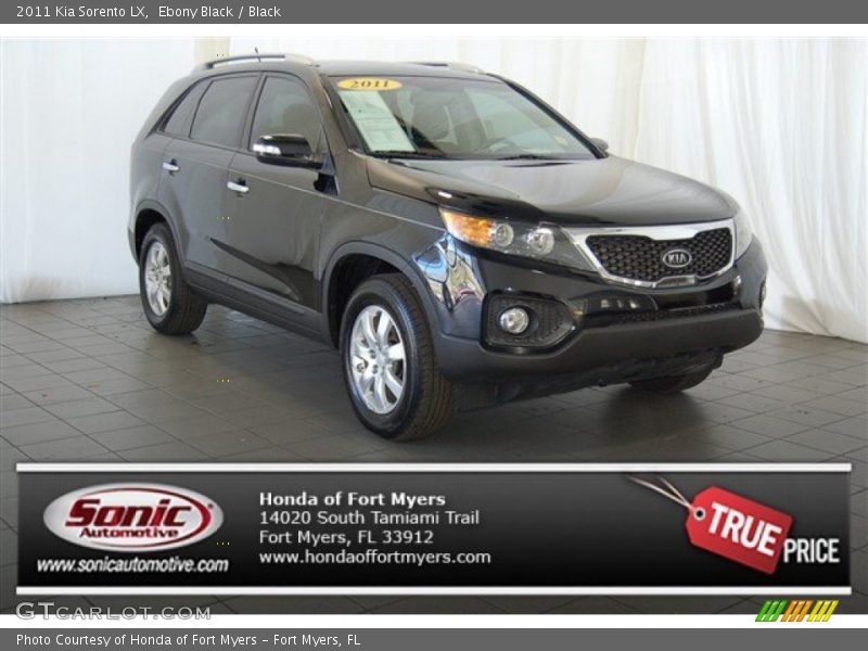 Ebony Black / Black 2011 Kia Sorento LX