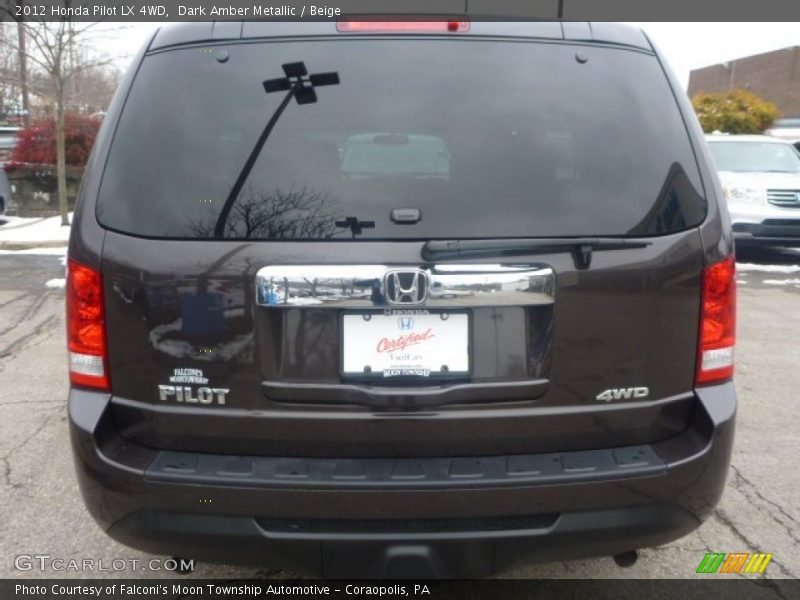 Dark Amber Metallic / Beige 2012 Honda Pilot LX 4WD