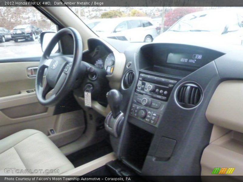 Dark Amber Metallic / Beige 2012 Honda Pilot LX 4WD