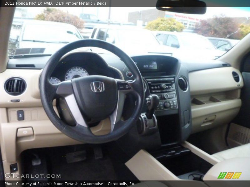 Dark Amber Metallic / Beige 2012 Honda Pilot LX 4WD