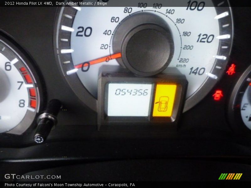 Dark Amber Metallic / Beige 2012 Honda Pilot LX 4WD