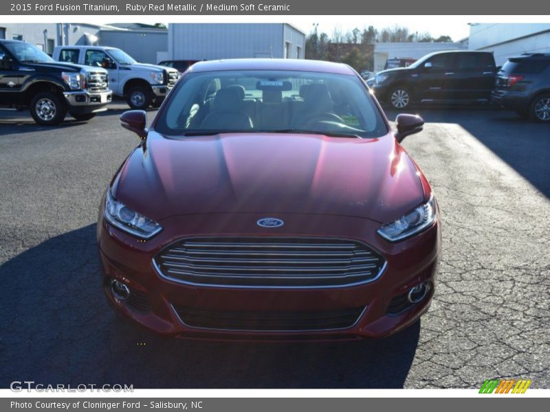 Ruby Red Metallic / Medium Soft Ceramic 2015 Ford Fusion Titanium