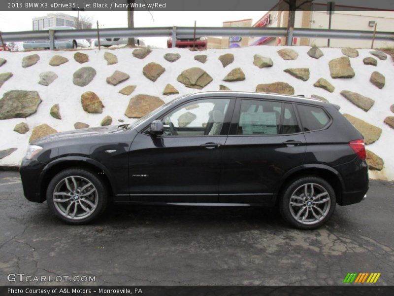 Jet Black / Ivory White w/Red 2015 BMW X3 xDrive35i