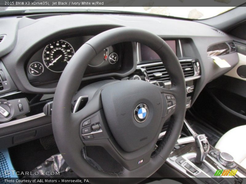 Jet Black / Ivory White w/Red 2015 BMW X3 xDrive35i