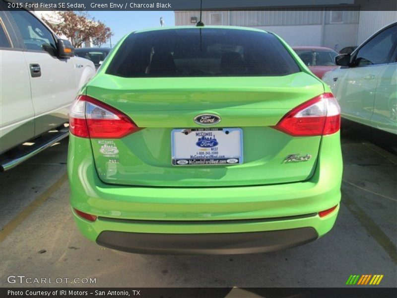 Green Envy / Charcoal Black 2015 Ford Fiesta SE Sedan