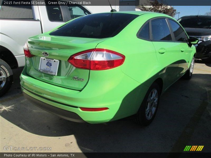 Green Envy / Charcoal Black 2015 Ford Fiesta SE Sedan