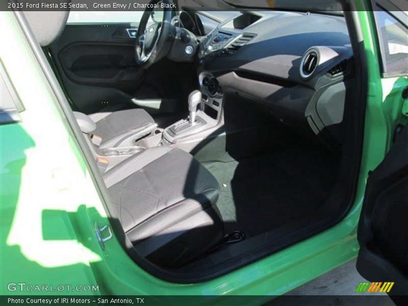 Green Envy / Charcoal Black 2015 Ford Fiesta SE Sedan