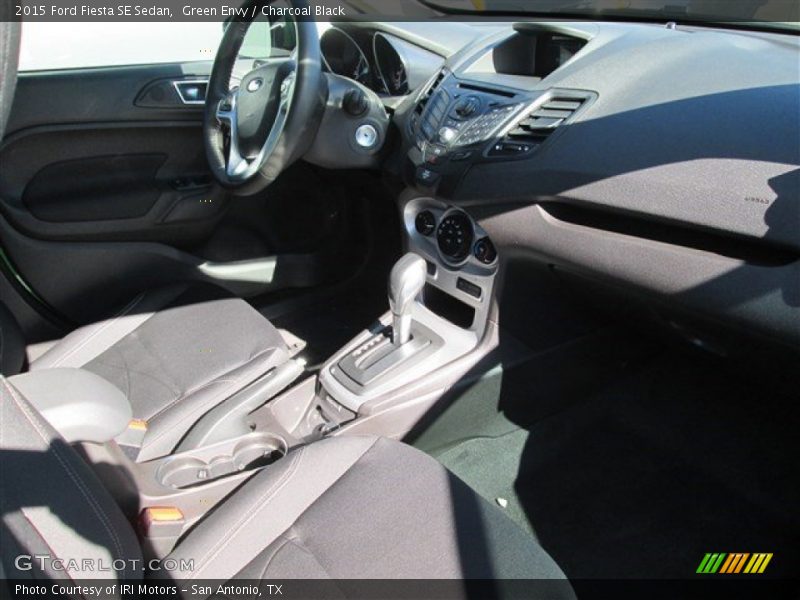 Green Envy / Charcoal Black 2015 Ford Fiesta SE Sedan