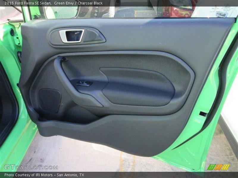 Green Envy / Charcoal Black 2015 Ford Fiesta SE Sedan