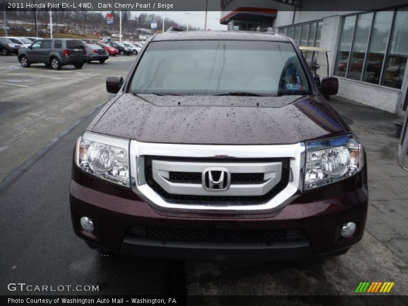 Dark Cherry Pearl / Beige 2011 Honda Pilot EX-L 4WD
