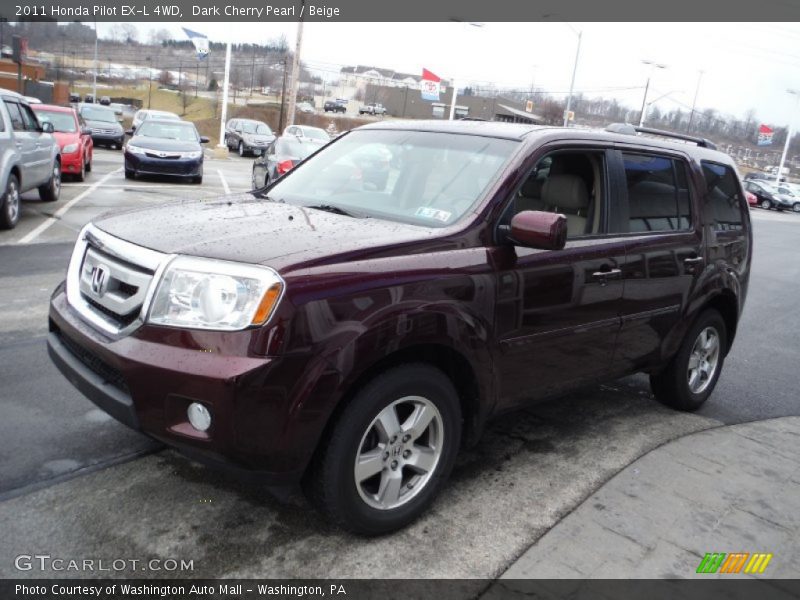 Dark Cherry Pearl / Beige 2011 Honda Pilot EX-L 4WD