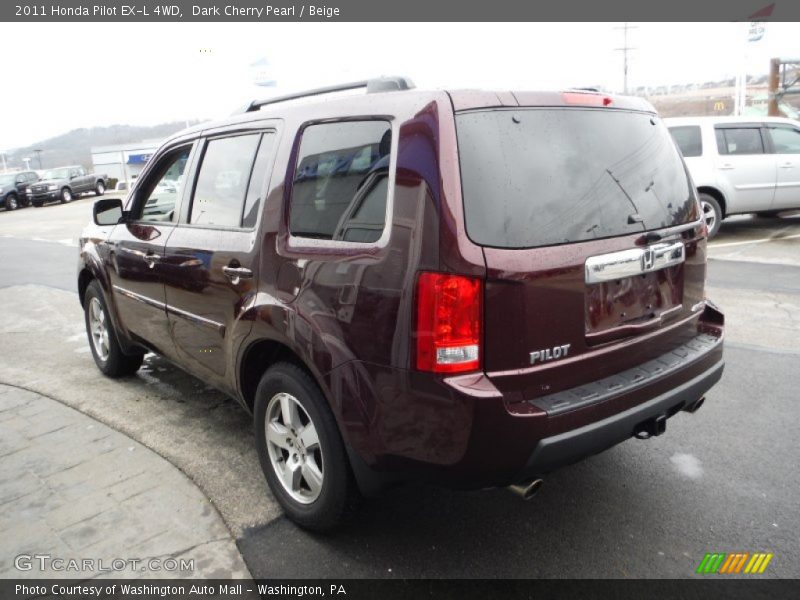 Dark Cherry Pearl / Beige 2011 Honda Pilot EX-L 4WD