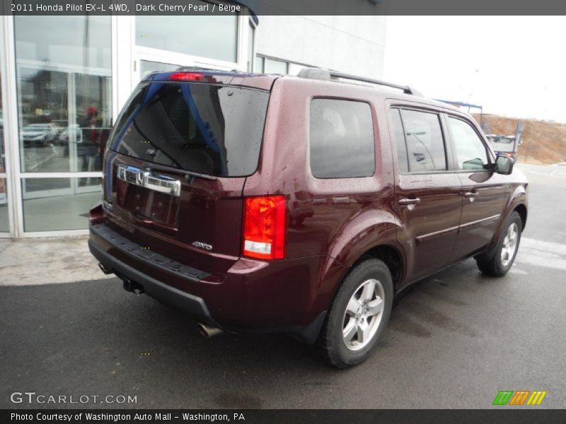 Dark Cherry Pearl / Beige 2011 Honda Pilot EX-L 4WD