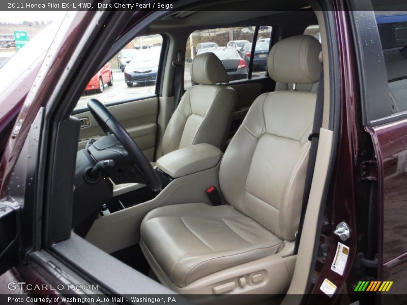 Dark Cherry Pearl / Beige 2011 Honda Pilot EX-L 4WD