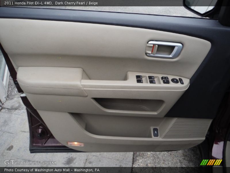 Dark Cherry Pearl / Beige 2011 Honda Pilot EX-L 4WD