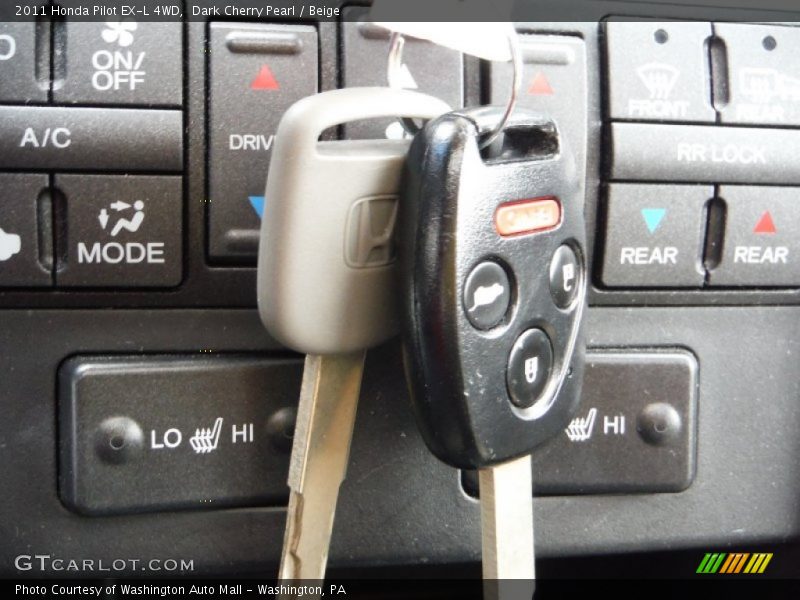 Dark Cherry Pearl / Beige 2011 Honda Pilot EX-L 4WD