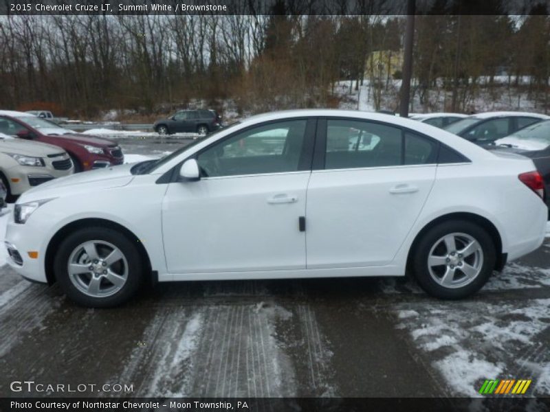 Summit White / Brownstone 2015 Chevrolet Cruze LT