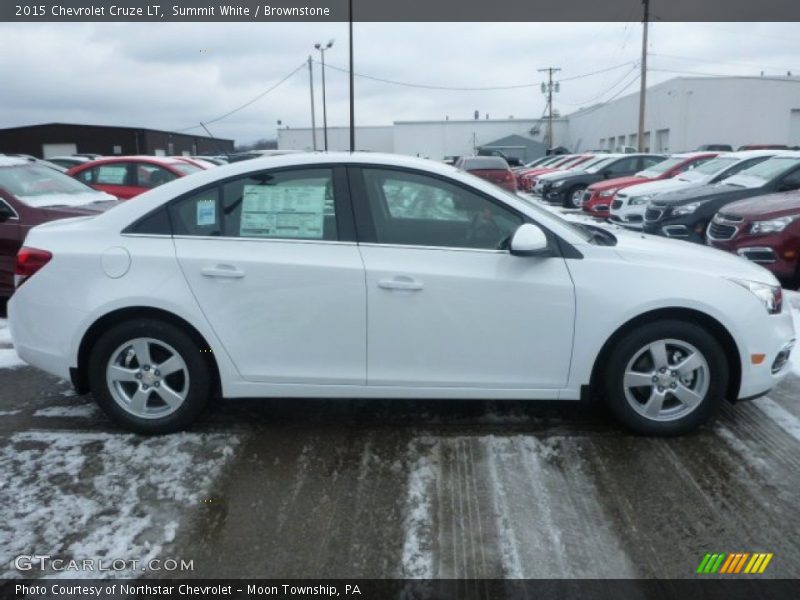 Summit White / Brownstone 2015 Chevrolet Cruze LT
