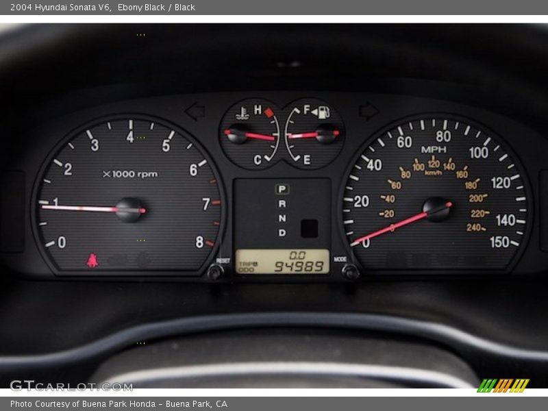 Ebony Black / Black 2004 Hyundai Sonata V6
