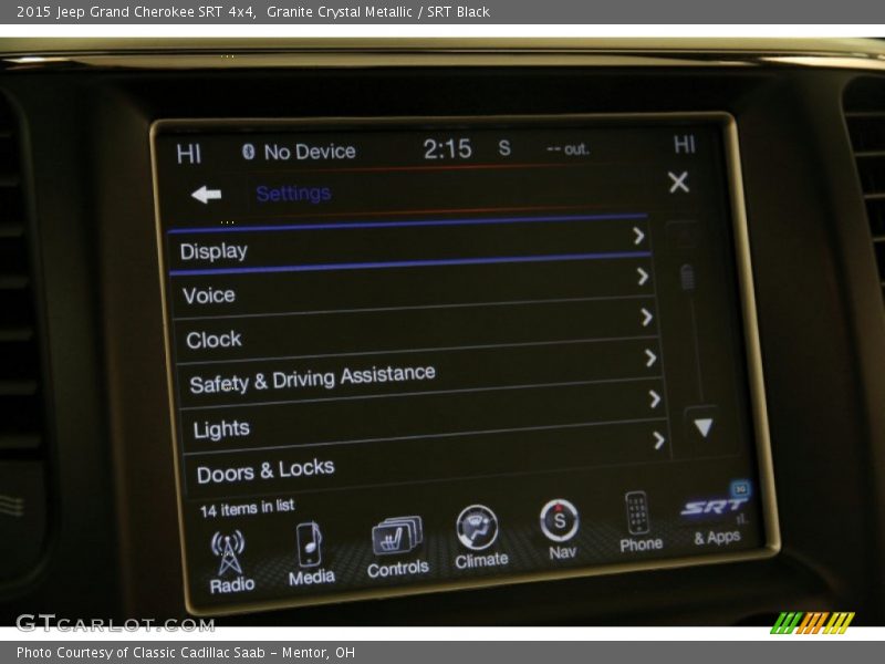 Controls of 2015 Grand Cherokee SRT 4x4