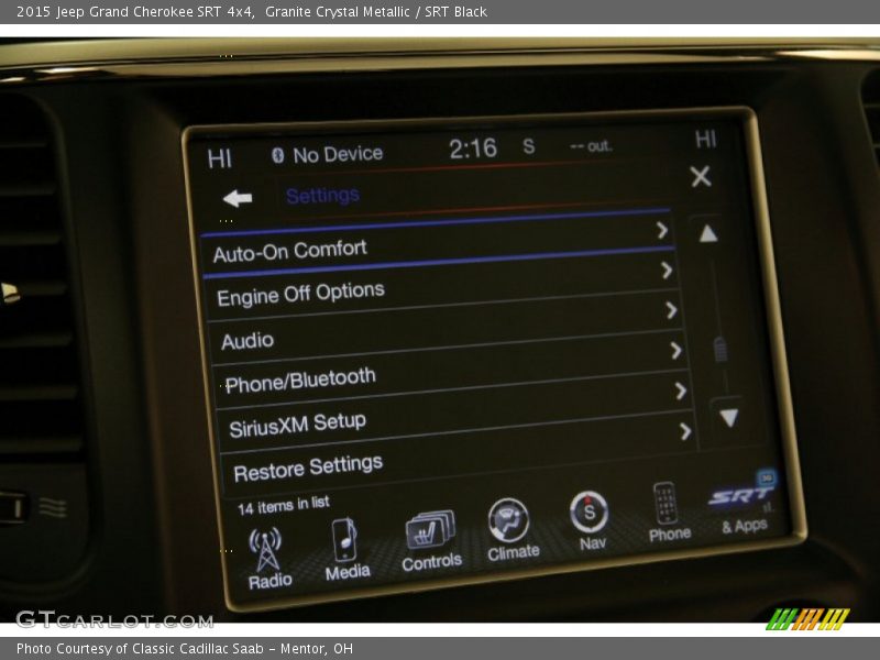 Controls of 2015 Grand Cherokee SRT 4x4