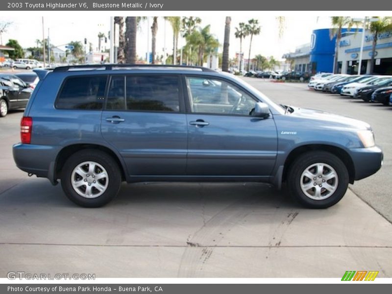 Bluestone Metallic / Ivory 2003 Toyota Highlander V6