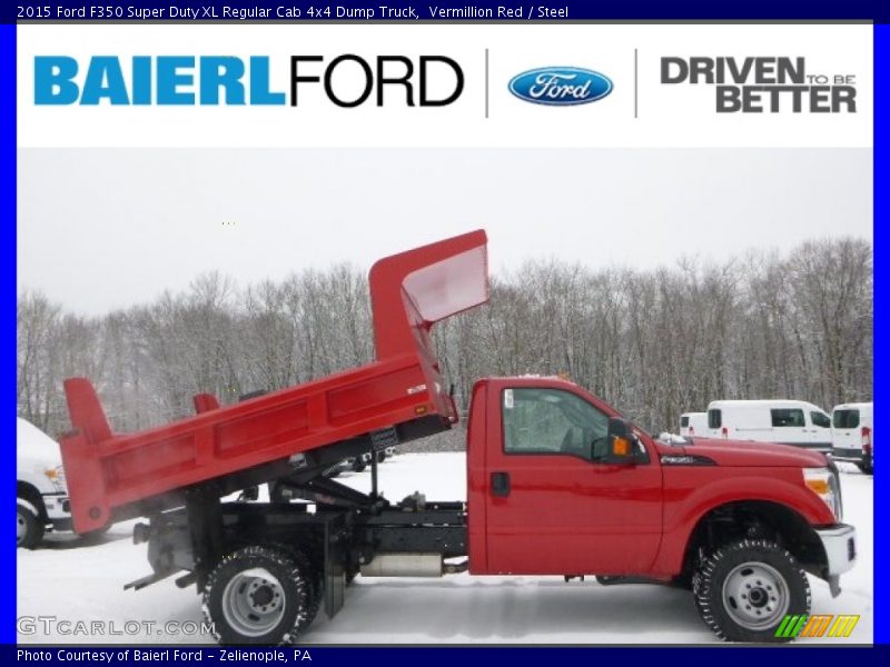 Vermillion Red / Steel 2015 Ford F350 Super Duty XL Regular Cab 4x4 Dump Truck
