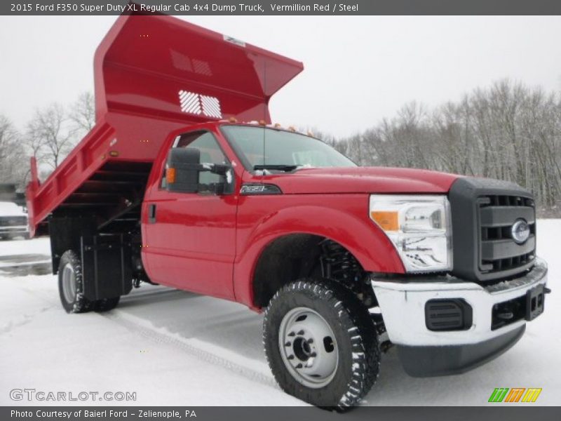 Front 3/4 View of 2015 F350 Super Duty XL Regular Cab 4x4 Dump Truck
