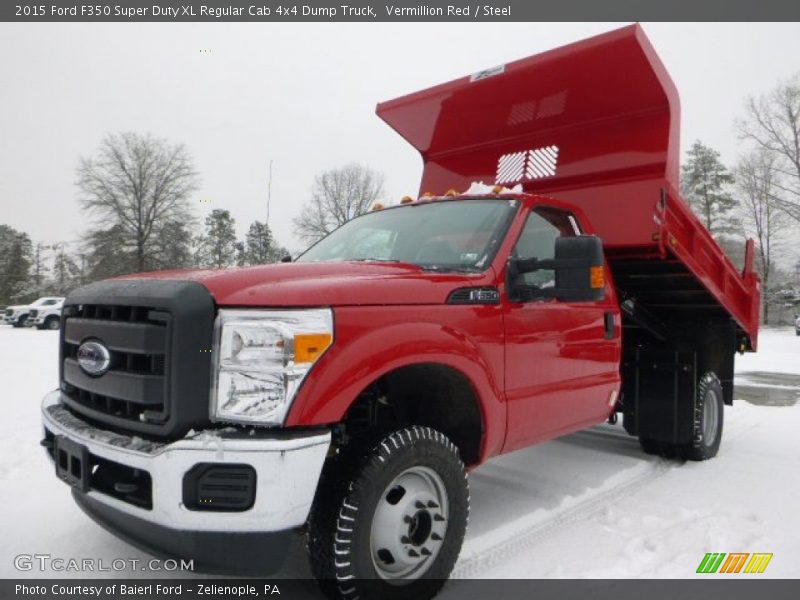 Front 3/4 View of 2015 F350 Super Duty XL Regular Cab 4x4 Dump Truck
