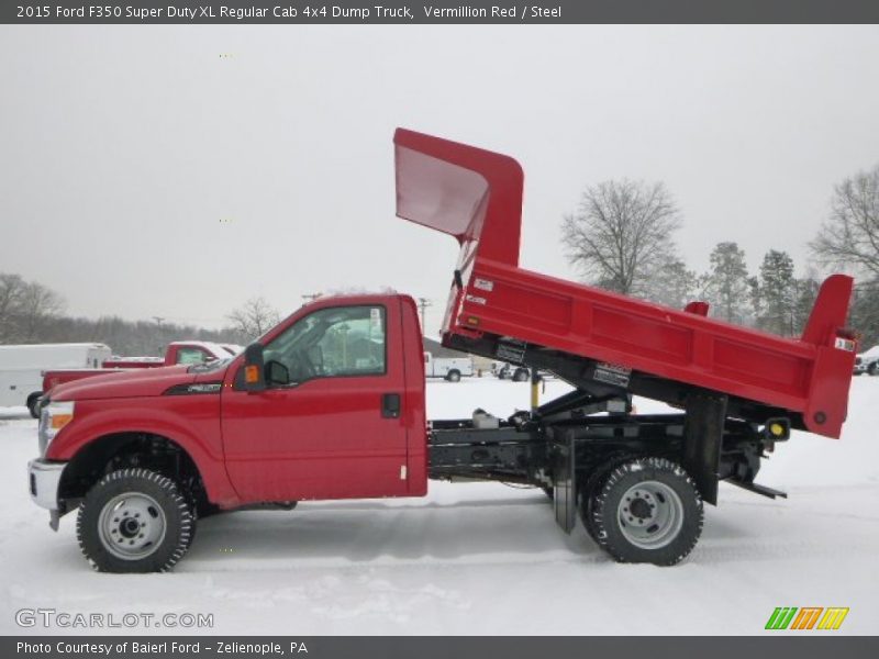  2015 F350 Super Duty XL Regular Cab 4x4 Dump Truck Vermillion Red