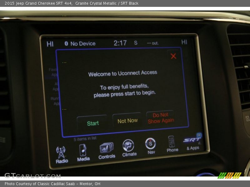 Controls of 2015 Grand Cherokee SRT 4x4