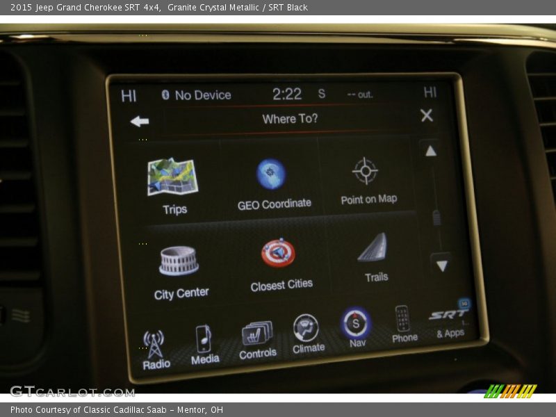 Controls of 2015 Grand Cherokee SRT 4x4