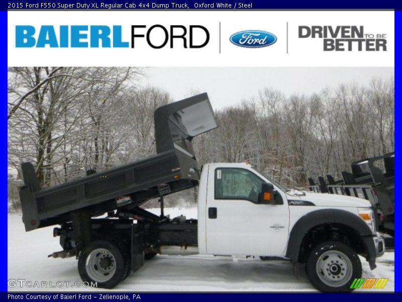 Oxford White / Steel 2015 Ford F550 Super Duty XL Regular Cab 4x4 Dump Truck