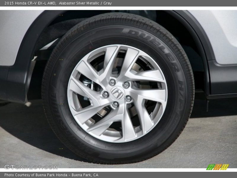Alabaster Silver Metallic / Gray 2015 Honda CR-V EX-L AWD