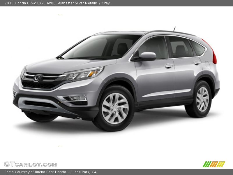 Alabaster Silver Metallic / Gray 2015 Honda CR-V EX-L AWD