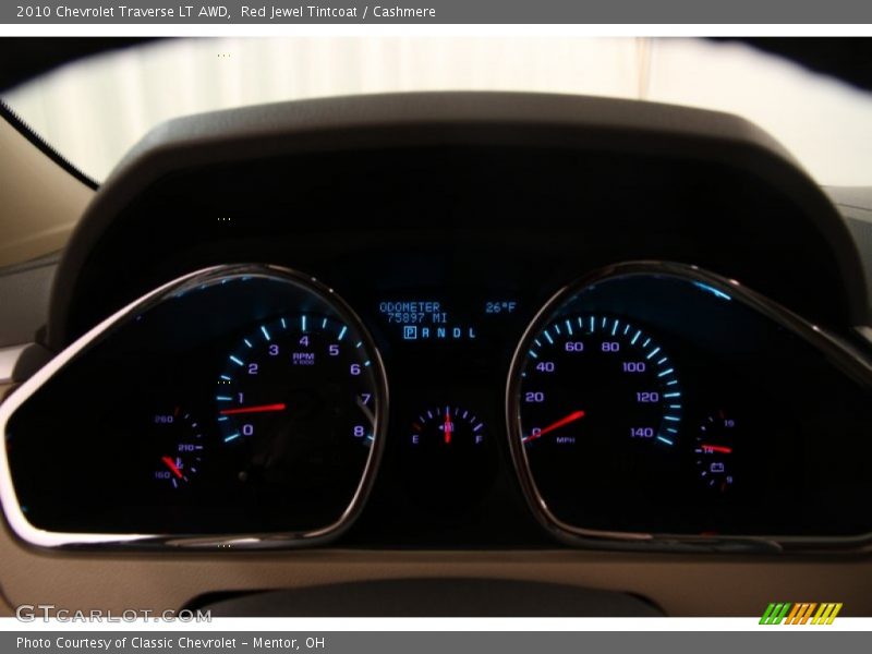 Red Jewel Tintcoat / Cashmere 2010 Chevrolet Traverse LT AWD