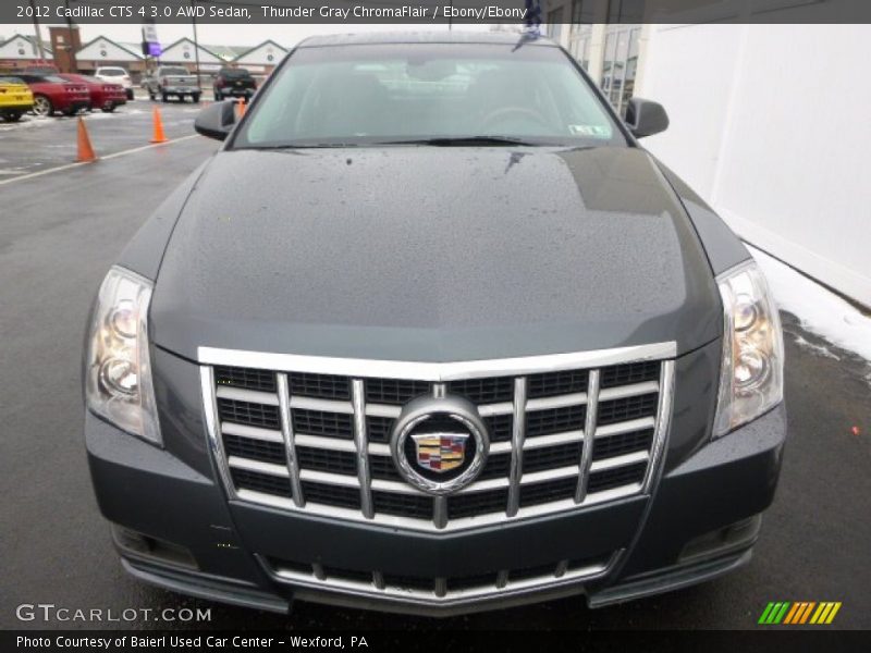 Thunder Gray ChromaFlair / Ebony/Ebony 2012 Cadillac CTS 4 3.0 AWD Sedan