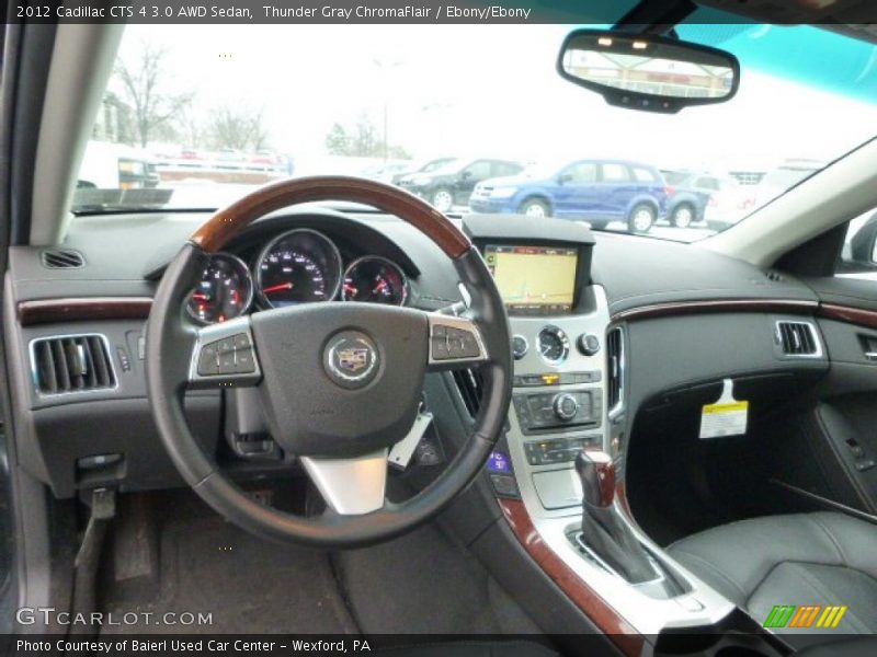 Thunder Gray ChromaFlair / Ebony/Ebony 2012 Cadillac CTS 4 3.0 AWD Sedan