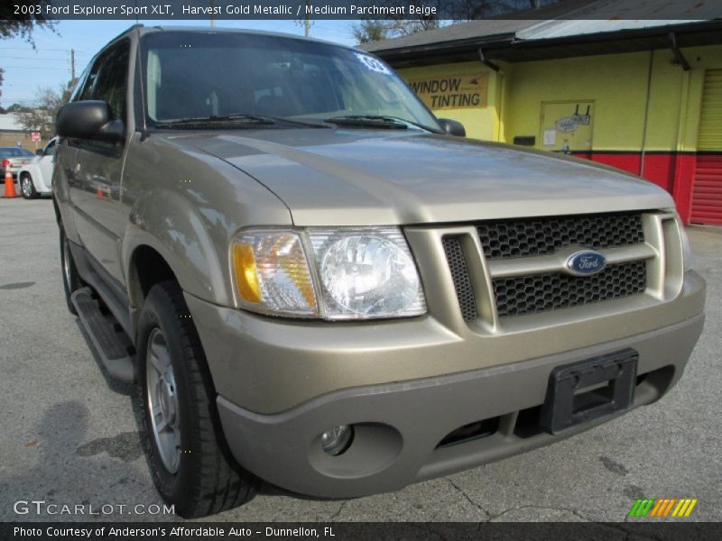 Harvest Gold Metallic / Medium Parchment Beige 2003 Ford Explorer Sport XLT